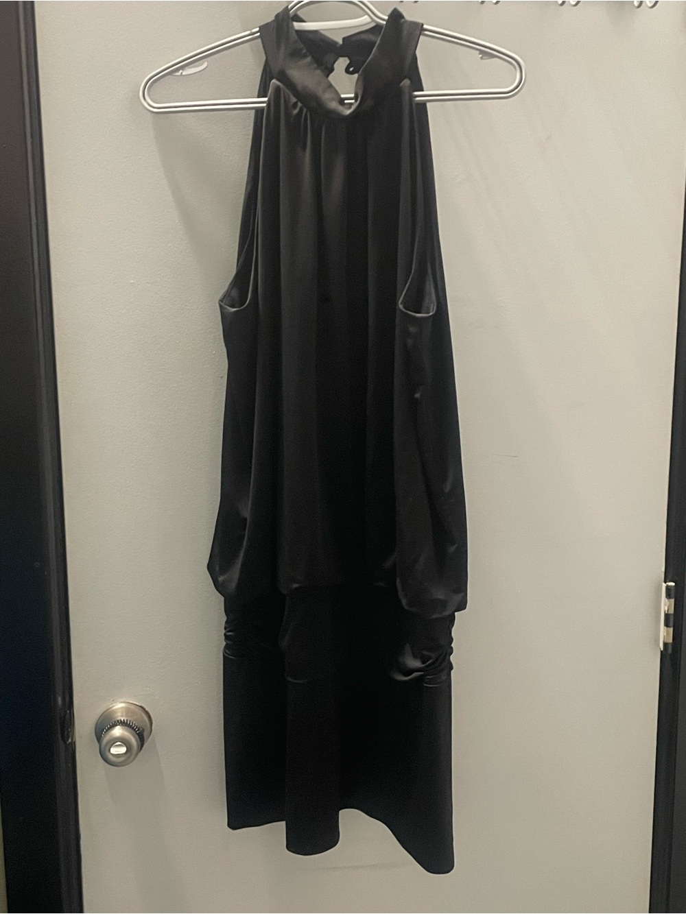 Elegant Black Mini Dress with Halter Neck